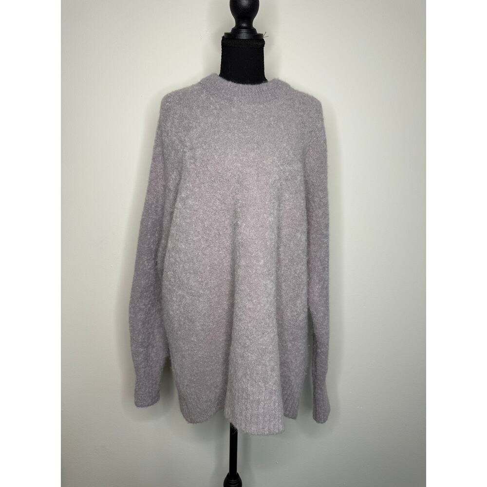 Jenni Kayne Alpaca Merino Bouclé Sweater Oversized Crewneck Cozy Luxury Knit